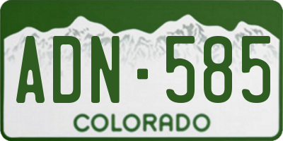 CO license plate ADN585