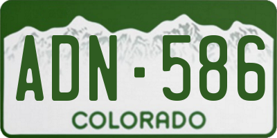 CO license plate ADN586