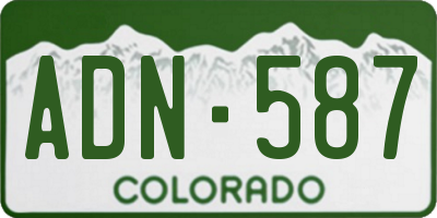 CO license plate ADN587