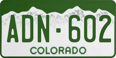 CO license plate ADN602
