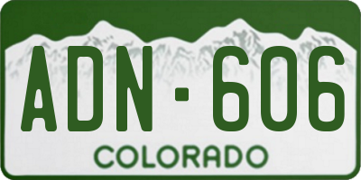 CO license plate ADN606