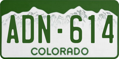 CO license plate ADN614