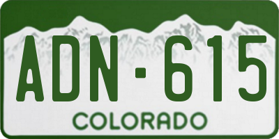 CO license plate ADN615
