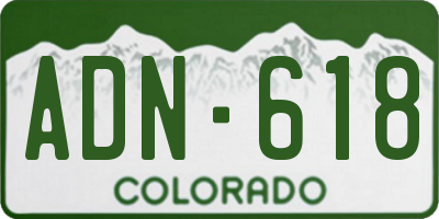 CO license plate ADN618