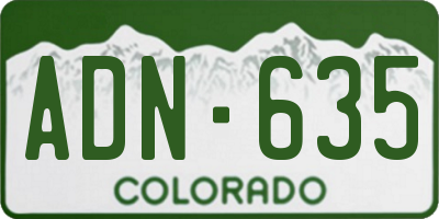 CO license plate ADN635