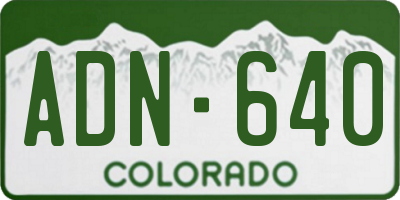 CO license plate ADN640