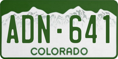 CO license plate ADN641