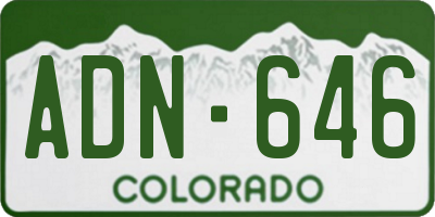 CO license plate ADN646