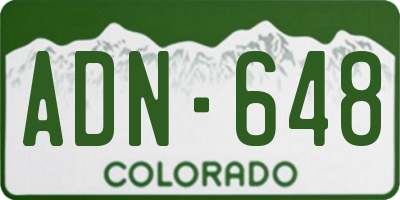 CO license plate ADN648