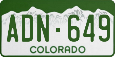 CO license plate ADN649