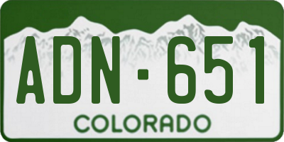 CO license plate ADN651