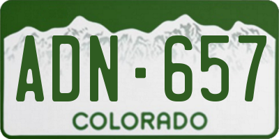 CO license plate ADN657