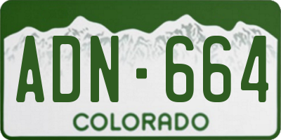 CO license plate ADN664