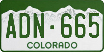 CO license plate ADN665