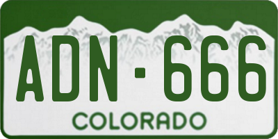 CO license plate ADN666