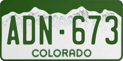 CO license plate ADN673