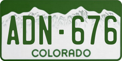 CO license plate ADN676