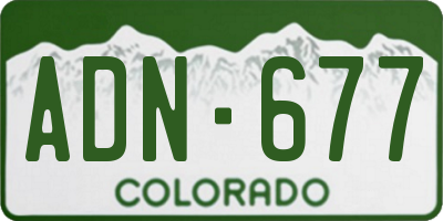 CO license plate ADN677