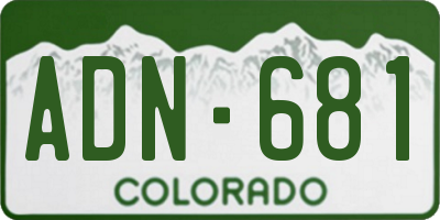 CO license plate ADN681