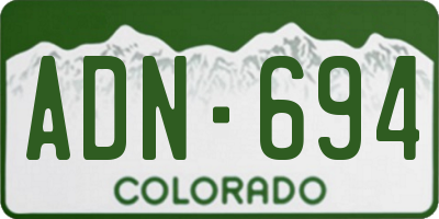 CO license plate ADN694
