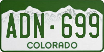 CO license plate ADN699