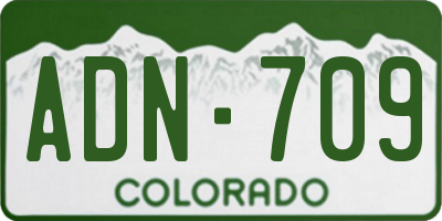 CO license plate ADN709