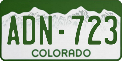 CO license plate ADN723