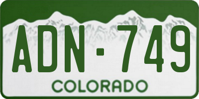 CO license plate ADN749