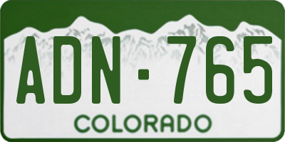 CO license plate ADN765