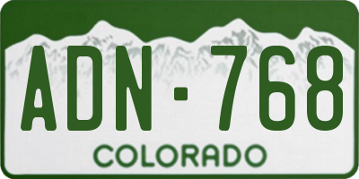 CO license plate ADN768