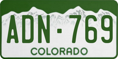 CO license plate ADN769