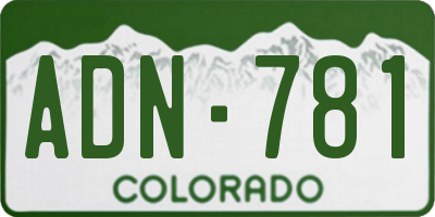 CO license plate ADN781