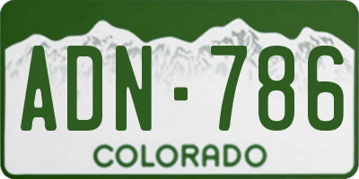 CO license plate ADN786