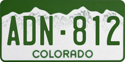 CO license plate ADN812