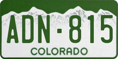 CO license plate ADN815