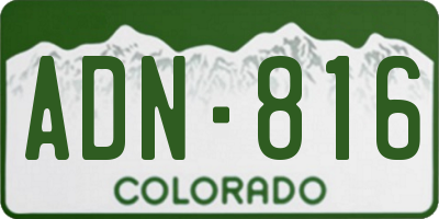 CO license plate ADN816