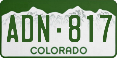 CO license plate ADN817