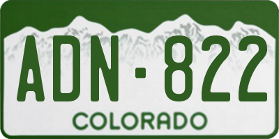 CO license plate ADN822