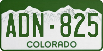 CO license plate ADN825