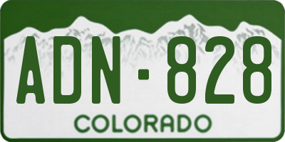 CO license plate ADN828