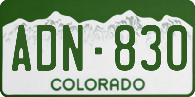 CO license plate ADN830