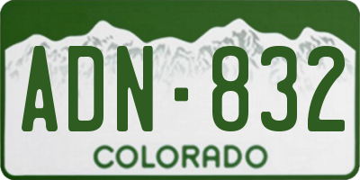 CO license plate ADN832