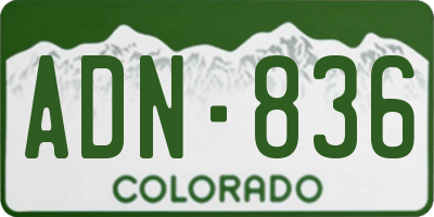 CO license plate ADN836