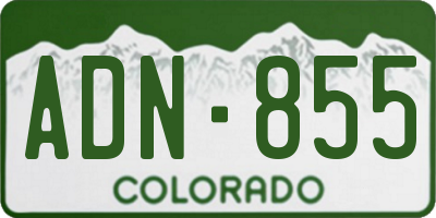 CO license plate ADN855