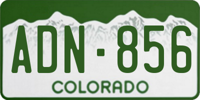 CO license plate ADN856