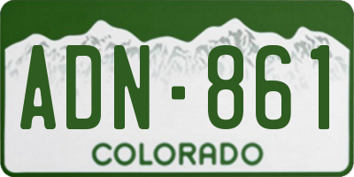 CO license plate ADN861