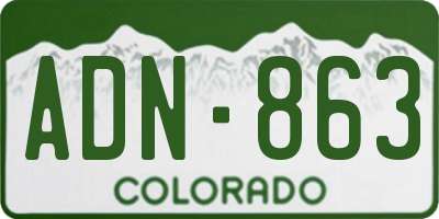 CO license plate ADN863