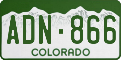 CO license plate ADN866