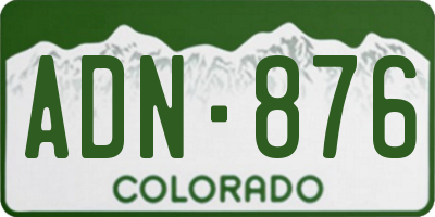CO license plate ADN876