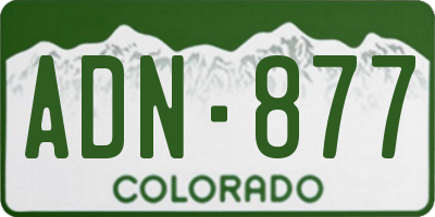 CO license plate ADN877